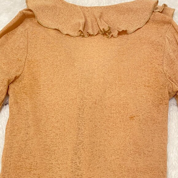 Vintage Eyeshadow Yellow Long Sleeve Ruffle Blouse - Picture 8 of 14